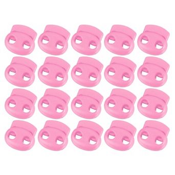 Plastic Spring Cord Locks, 20 pc Shoe Lace Tie Lock, Double-hole Slider Toggles Clip End Fastener