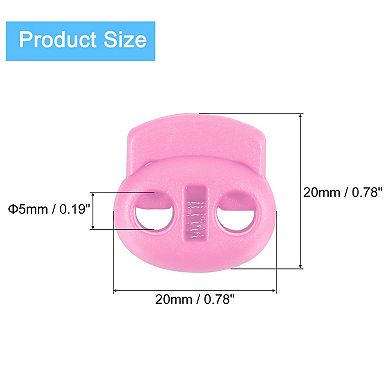 Plastic Spring Cord Locks, 20Pcs Shoe Lace Tie Lock, Double-hole Slider Toggles Clip End Fastener