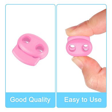 Plastic Spring Cord Locks, 20Pcs Shoe Lace Tie Lock, Double-hole Slider Toggles Clip End Fastener