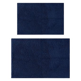 2 pc Bathroom Rugs, Soft Plush & Fluffy Bath Mats Non Slip Bathroom Mat 16" x 24"+20" x 32"