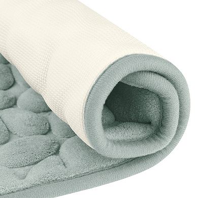 2Pcs Memory Foam Bathroom Rugs Bath Mat Water Absorbent Bath Carpet Rug 20" x 32"+16" x 24"