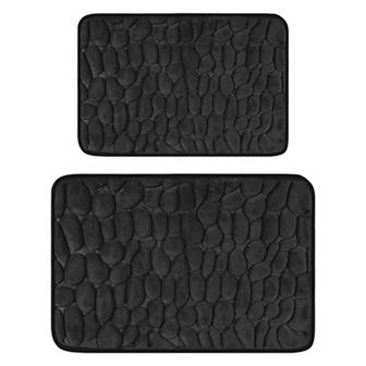 2 pc Memory Foam Bathroom Rugs Bath Mat Water Absorbent Bath Carpet Rug 20" x 32"+16" x 24"