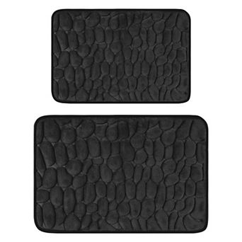 2 pc Memory Foam Bathroom Rugs Bath Mat Water Absorbent Bath Carpet Rug 20" x 32"+16" x 24"