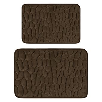2 pc Memory Foam Bathroom Rugs Bath Mat Water Absorbent Bath Carpet Rug 20" x 32"+16" x 24"