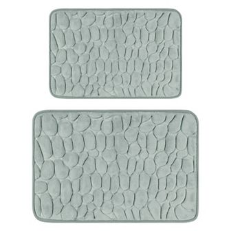 2 pc Memory Foam Bathroom Rugs Bath Mat Water Absorbent Bath Carpet Rug 20" x 32"+16" x 24"