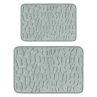 2 pc Memory Foam Bathroom Rugs Bath Mat Water Absorbent Bath Carpet Rug 20" x 32"+16" x 24"
