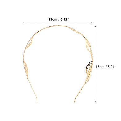 Hollow Out Leaves Metal Headbands for Women Gold Tone 1 Pc