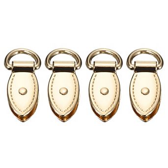 Bag Side Clip Buckle, 4 pc Metal Suspending Leaf Shape Purse Strap Chain Connector with D Ring, 30mm