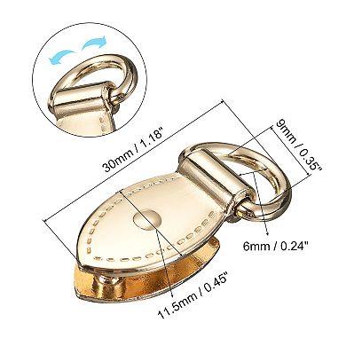 Bag Side Clip Buckle, 4Pcs Metal Suspending Leaf Shape Purse Strap Chain Connector with D Ring, 30mm