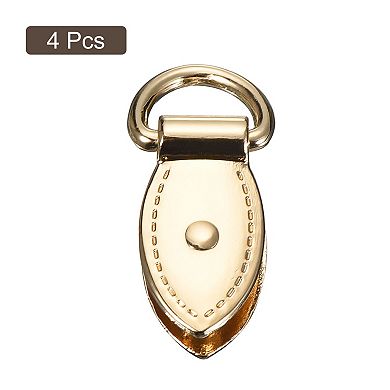 Bag Side Clip Buckle, 4Pcs Metal Suspending Leaf Shape Purse Strap Chain Connector with D Ring, 30mm