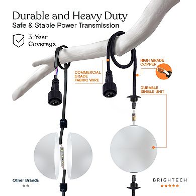 Brightech Ambience 30' Led Outdoor Orb String Lights With G100 Bulbs