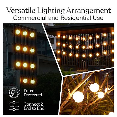 Brightech Ambience 30' Led Outdoor Orb String Lights With G100 Bulbs
