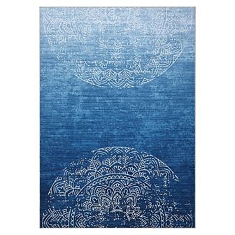 Garvee Machine Washable Gradient Printed Area Rug Non Slip Throw Carpet for Home Decor
