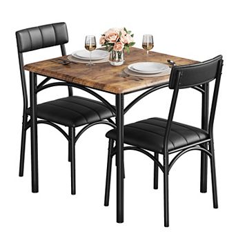 Dining Table Set For 2, Kitchen Table And Chairs For 2 With Upholstered Chairs