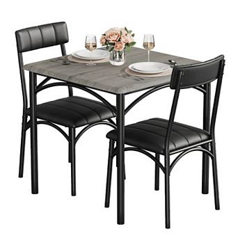 Dining Table Set For 2, Kitchen Table And Chairs For 2 With Upholstered Chairs
