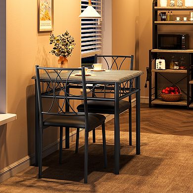 Dining Table Set for 2, Kitchen Table and Chairs for 2, Dining Room Table Set with 2 Chairs