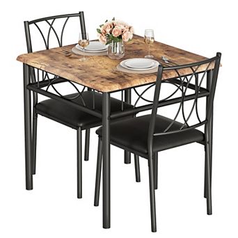 Dining Table Set for 2, Kitchen Table and Chairs for 2, Dining Room Table Set with 2 Chairs