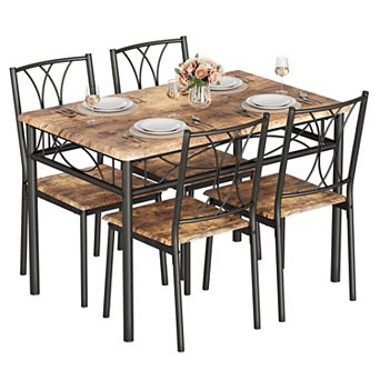Dining Room Table Set with 4 Chairs, 5 pc Dining Table Set Dinette for Small Place,Apartment