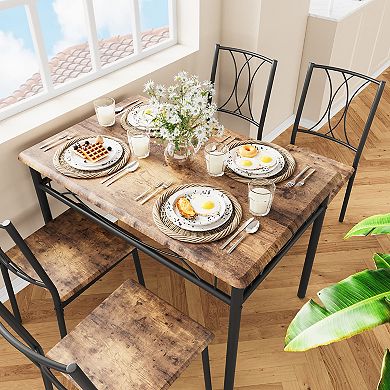 Dining Room Table Set with 4 Chairs, 5 Piece Dining Table Set Dinette for Small Place,Apartment