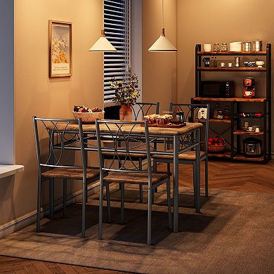 Dining Room Table Set with 4 Chairs, 5 Piece Dining Table Set Dinette for Small Place,Apartment