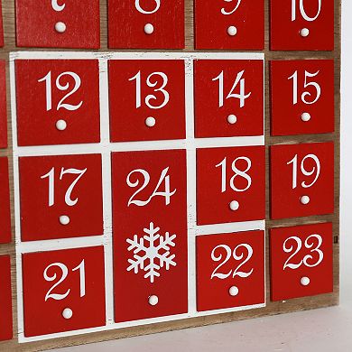 Polar Elegance Wooden Advent Calendar House with 24 Drawers Countdown to Christmas Decor for Kids