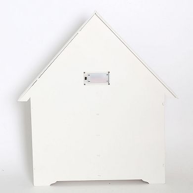 Polar Elegance Xmas Wooden Advent Calendar Nativity Scene Large House with Drawers and Led Lights