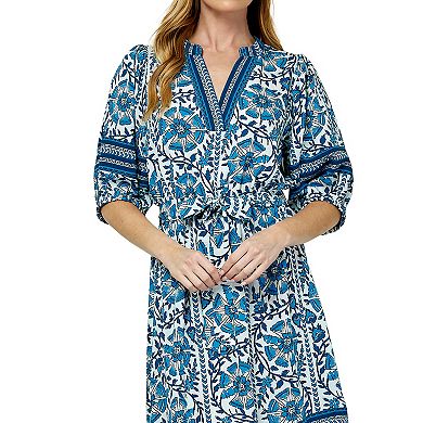 Women's Figueroa & Flower Printed Fit & Flare Peasant Dress