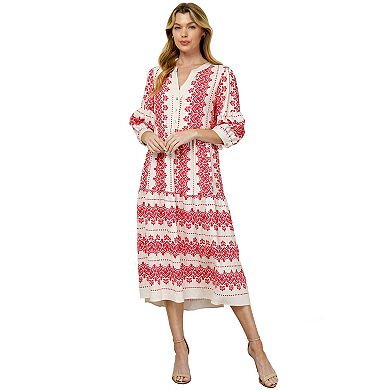 Women's Figueroa & Flower Long Sleeve Midi Dress
