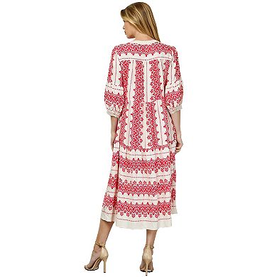 Women's Figueroa & Flower Long Sleeve Midi Dress