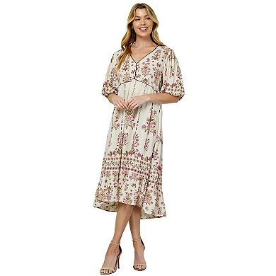 Women's Figueroa & Flower Printed Peasant Dress