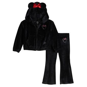 Baby & Toddler Girls Jumping Beans® Disney's Minnie Mouse Velour Zip Up & Flare Set