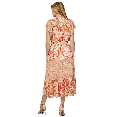 Women's Figueroa & Flower Ruffle Sleeve Midi Dress