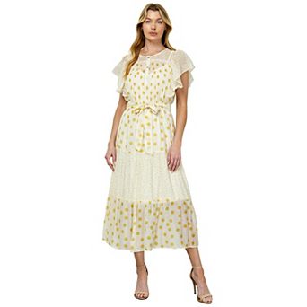 Women's Figueroa & Flower Ruffle Sleeve Midi Dress
