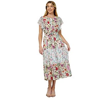 Women's Figueroa & Flower Ruffle Sleeve Midi Dress