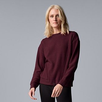 Petite Simply Vera Vera Wang Drawcord Hem Cozy Top