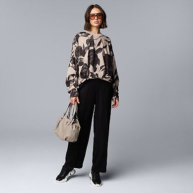 Simply Vera Vera Wang Printed Bubble Hem Sweatshirt
