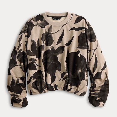 Simply Vera Vera Wang Printed Bubble Hem Sweatshirt