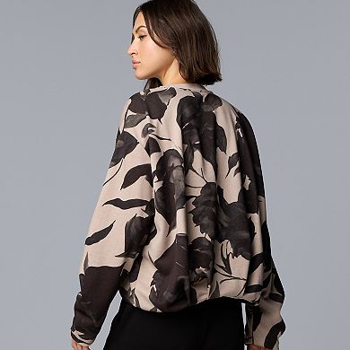 Simply Vera Vera Wang Printed Bubble Hem Sweatshirt