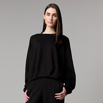 Simply Vera Vera Wang Printed Bubble Hem Sweatshirt