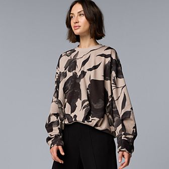 Simply Vera Vera Wang Printed Bubble Hem Sweatshirt