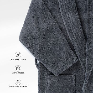 Women's American Soft Linen Long Sleeve Plush Bathbobe