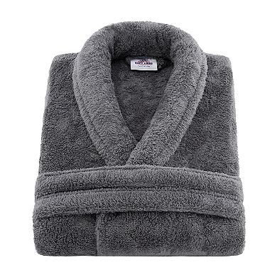 Women's American Soft Linen Long Sleeve Plush Bathbobe