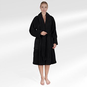 Women's American Soft Linen Long Sleeve Plush Bathbobe