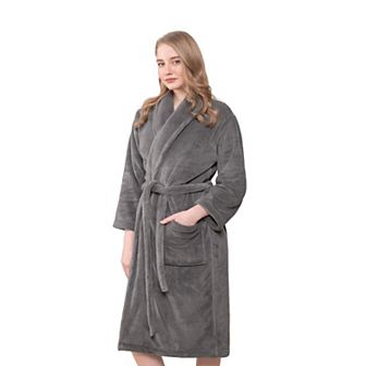 Women's American Soft Linen Long Sleeve Plush Bathbobe