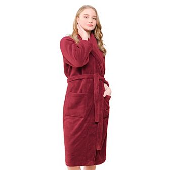 Women's American Soft Linen Long Sleeve Plush Bathbobe