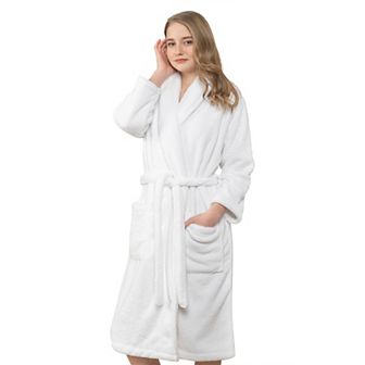 Women's American Soft Linen Long Sleeve Plush Bathbobe