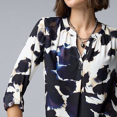 Women's Simply Vera Vera Wang Rolltab Sleeve Popover