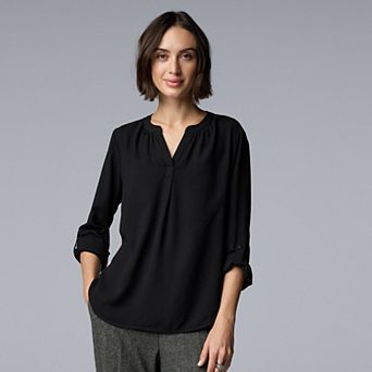 Women's Simply Vera Vera Wang Rolltab Sleeve Popover