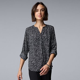 Women's Simply Vera Vera Wang Rolltab Sleeve Popover