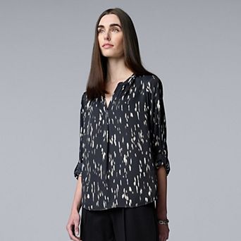 Women's Simply Vera Vera Wang Rolltab Sleeve Popover